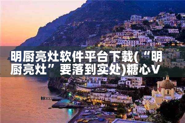 明厨亮灶软件平台下载|糖心Vlog入口