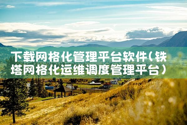 下载网格化管理平台软件|糖心Vlog入口